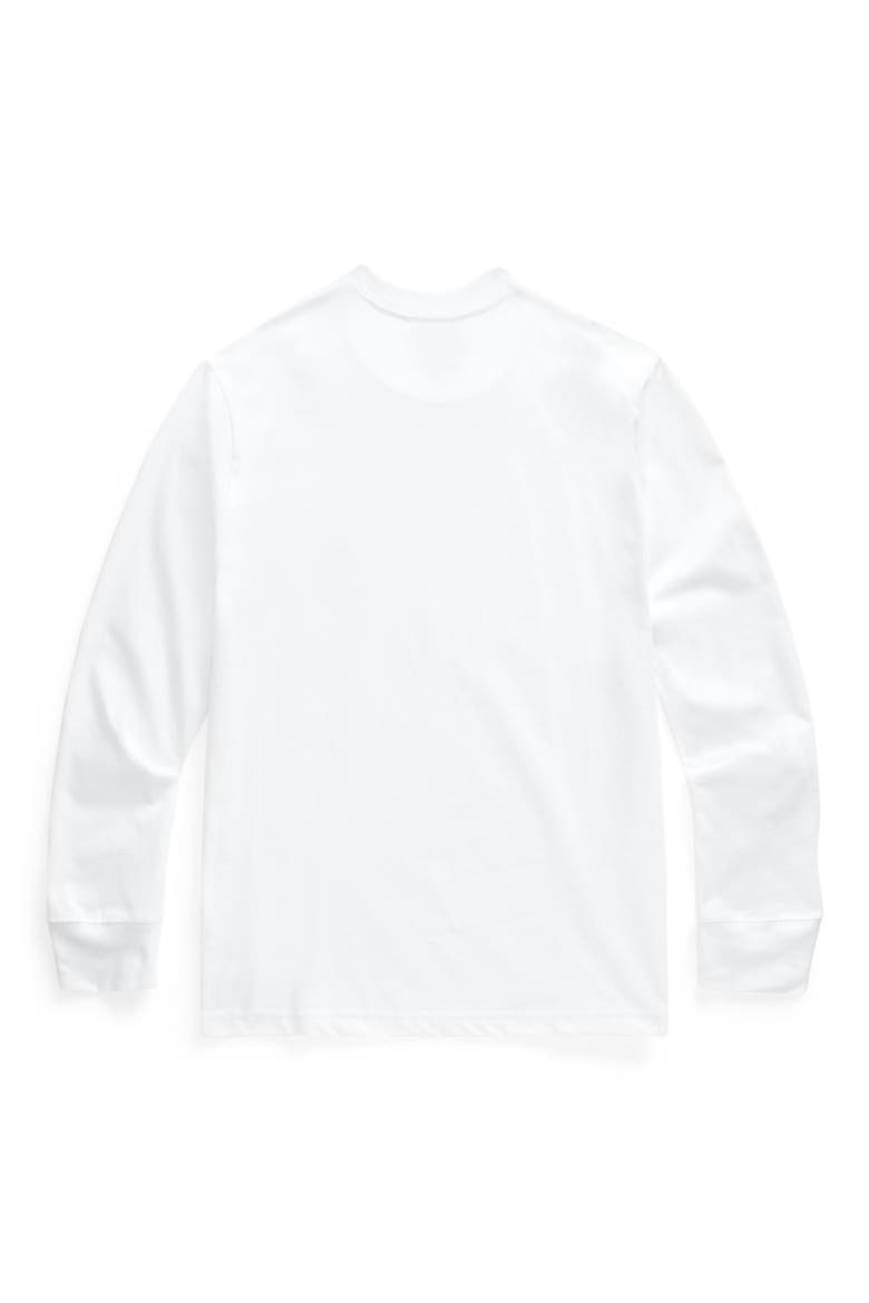 Kids' Long Sleeve Cotton Jersey T-Shirt, Alternate, color, WHITE