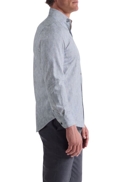 Bugatchi Alvin Trim Fit Shadow Paisley Cotton Button-up Shirt In Gray