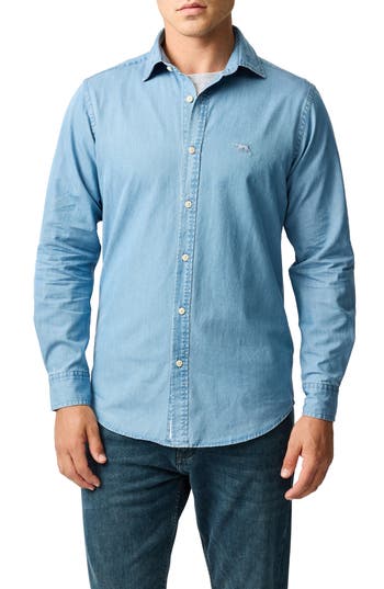 Rodd & Gunn Cotton Chambray Button-up Shirt In Stonewash