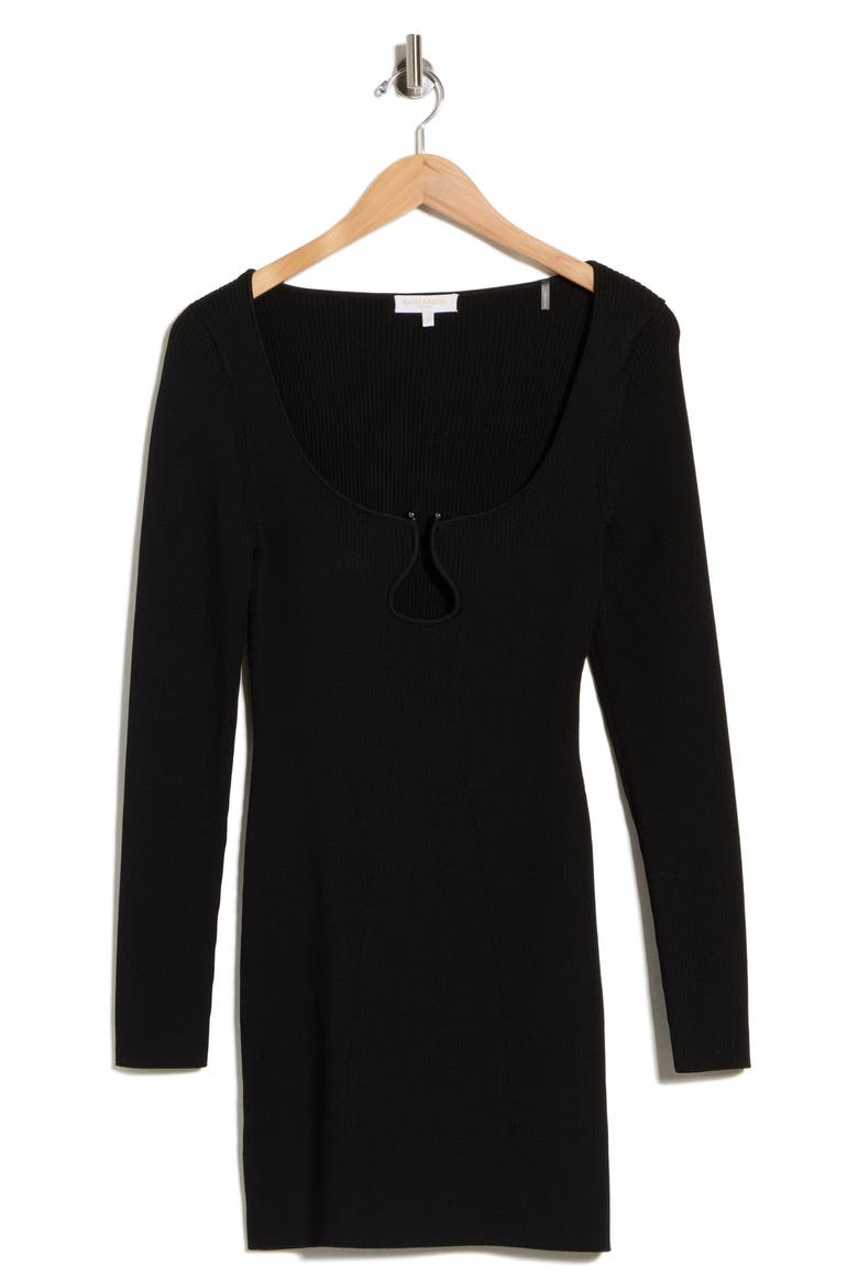 Lyl Keyhole Ribbed Minidress, Main, color, BLACK