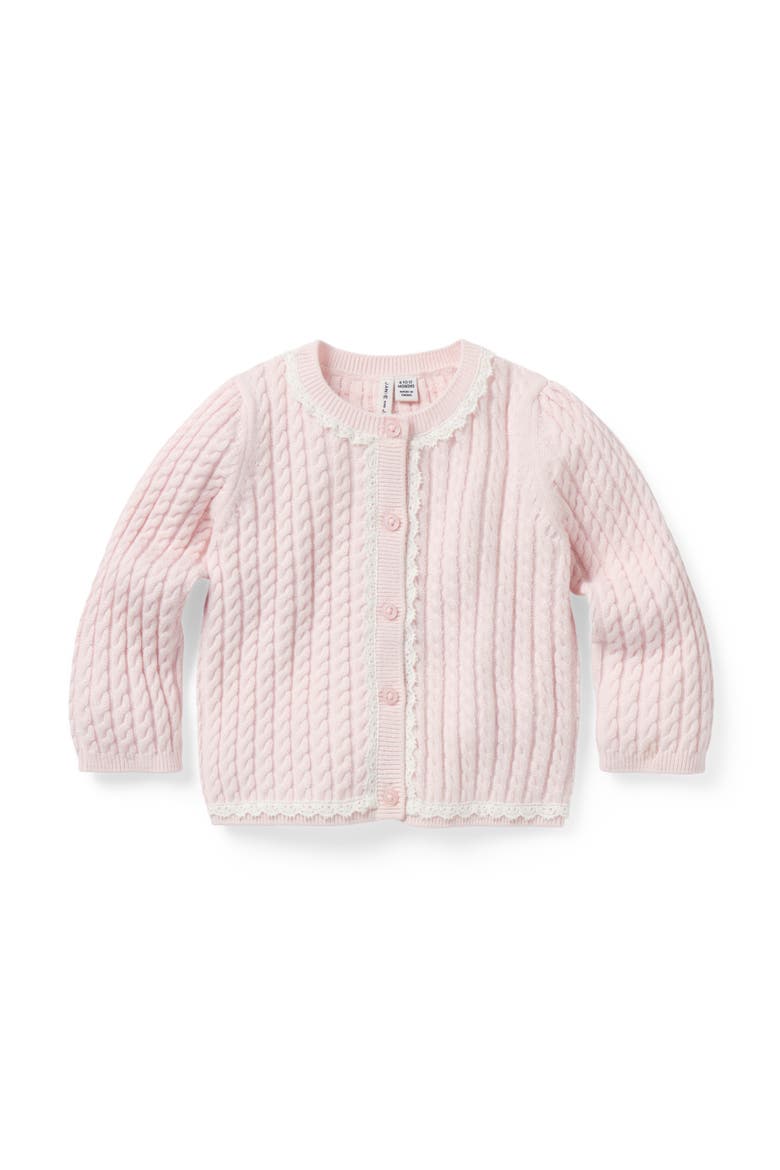 Cable Knit Cardigan, Main, color, Pink