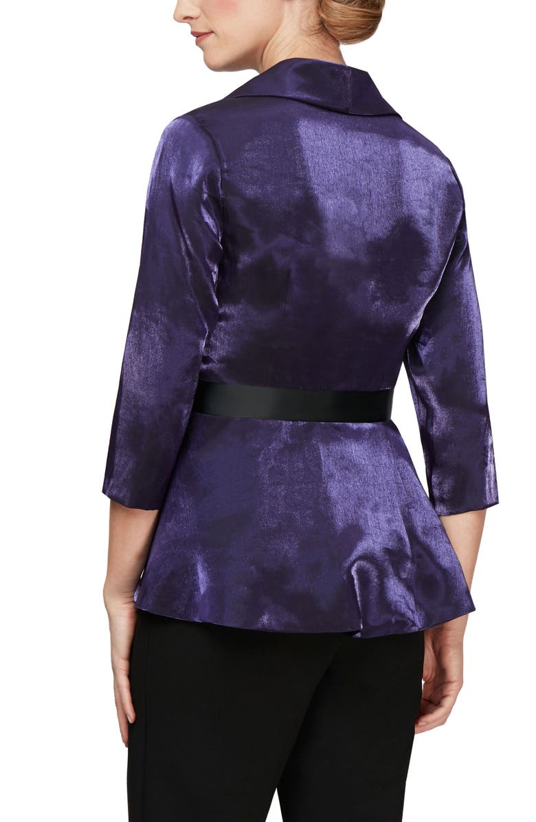 Alex Evenings Three Quarter Sleeve Velvet Blouse, Alternate, color, 