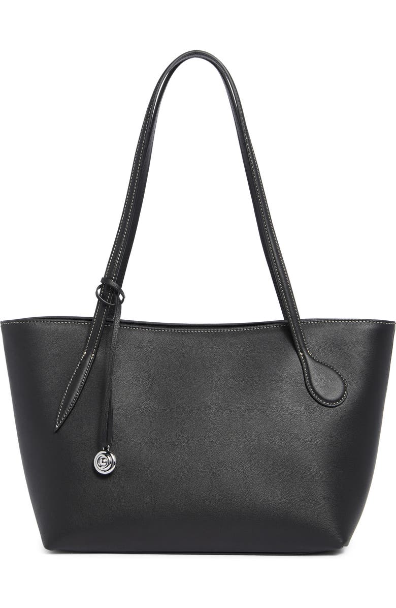 LIFFNER Sprout Midi Calfskin Tote, Main, color, Black