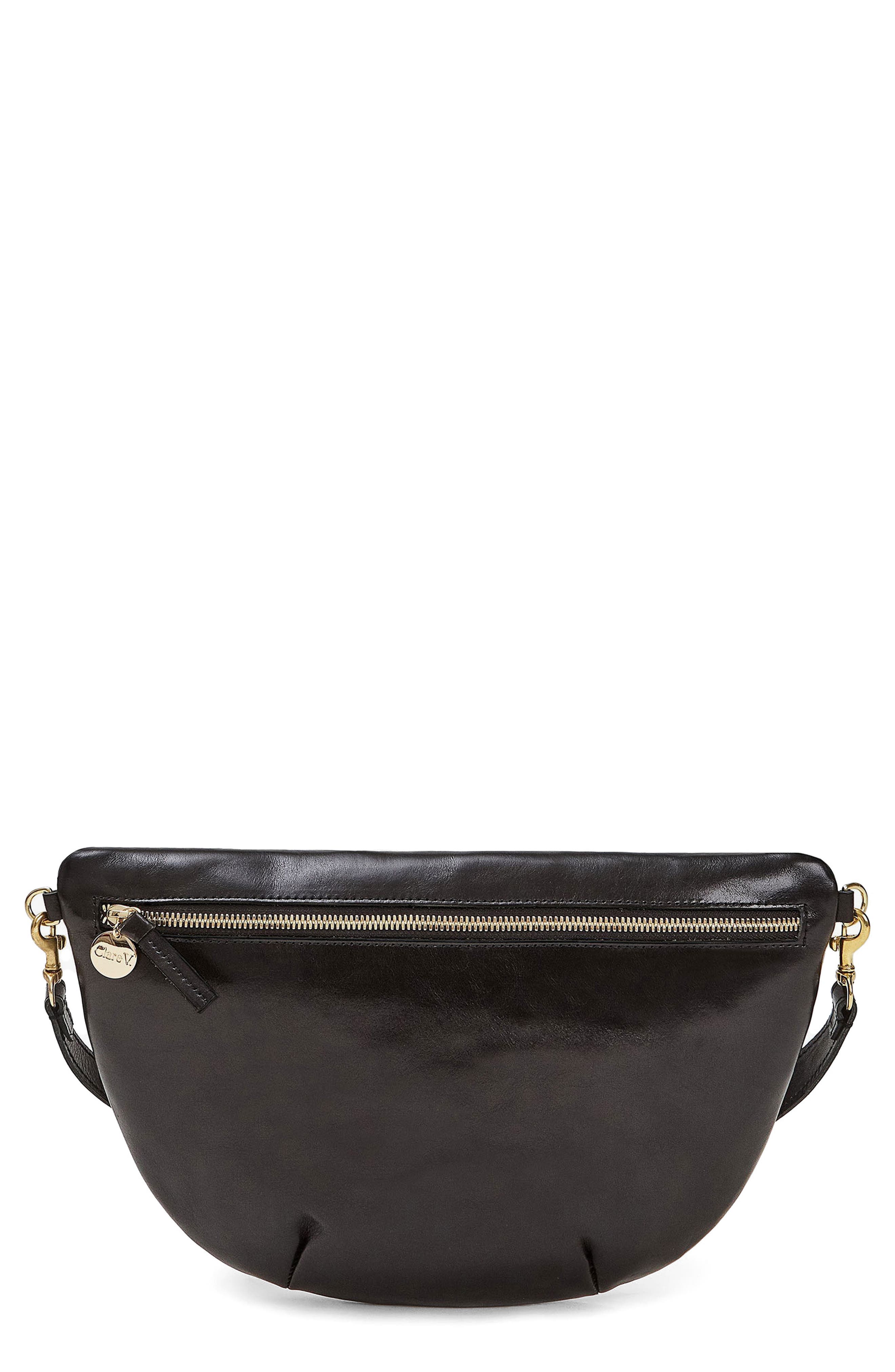 Clare V. Grande Leather Belt Bag, Main, color, 