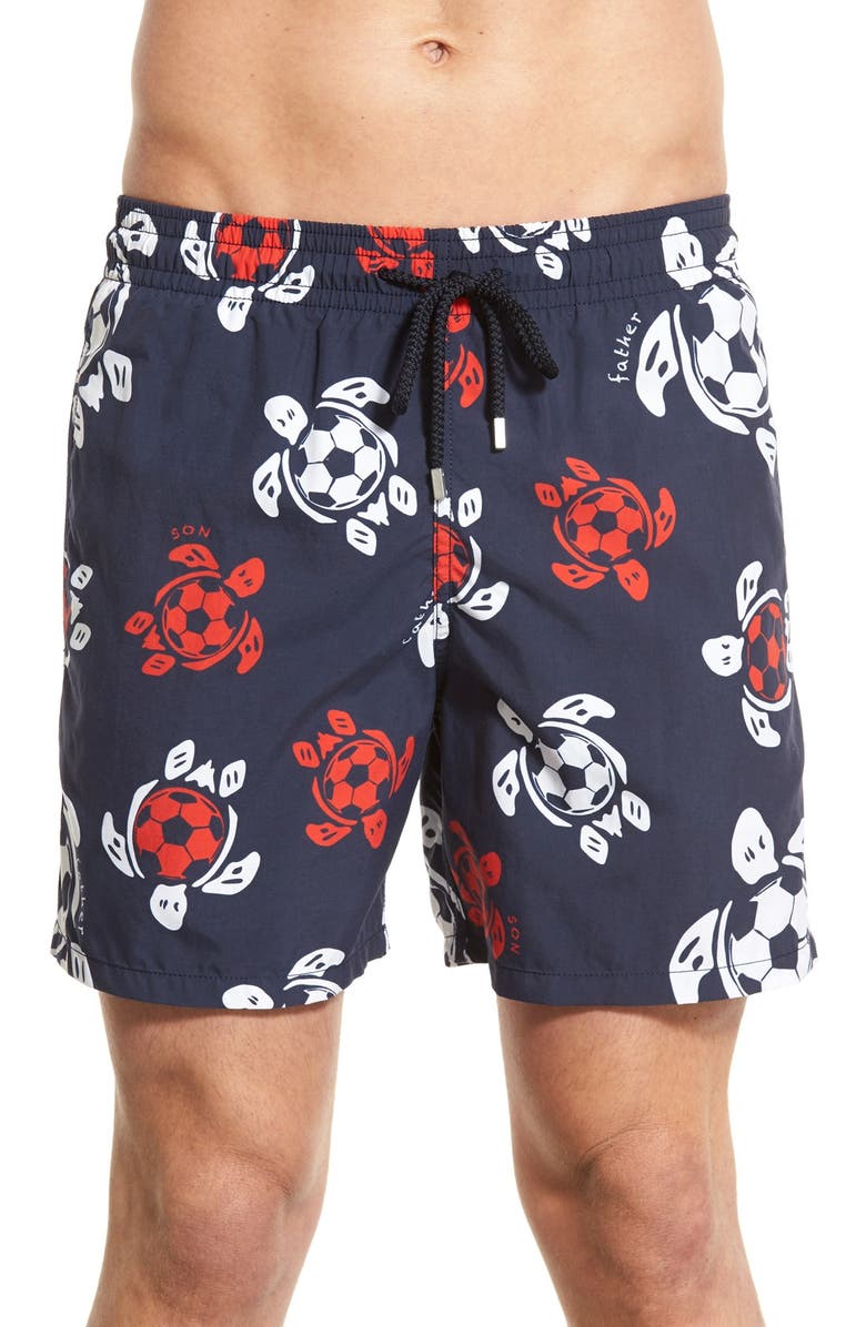 Vilebrequin 'Moorea - Soccer Turtles' Swim Trunks, Main, color, 