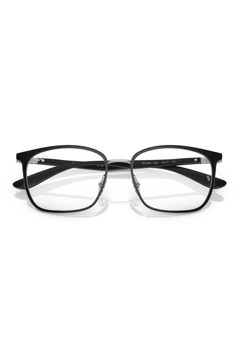 0RX6486 52mm Square Optical Glasses, Alternate, color, BLACK