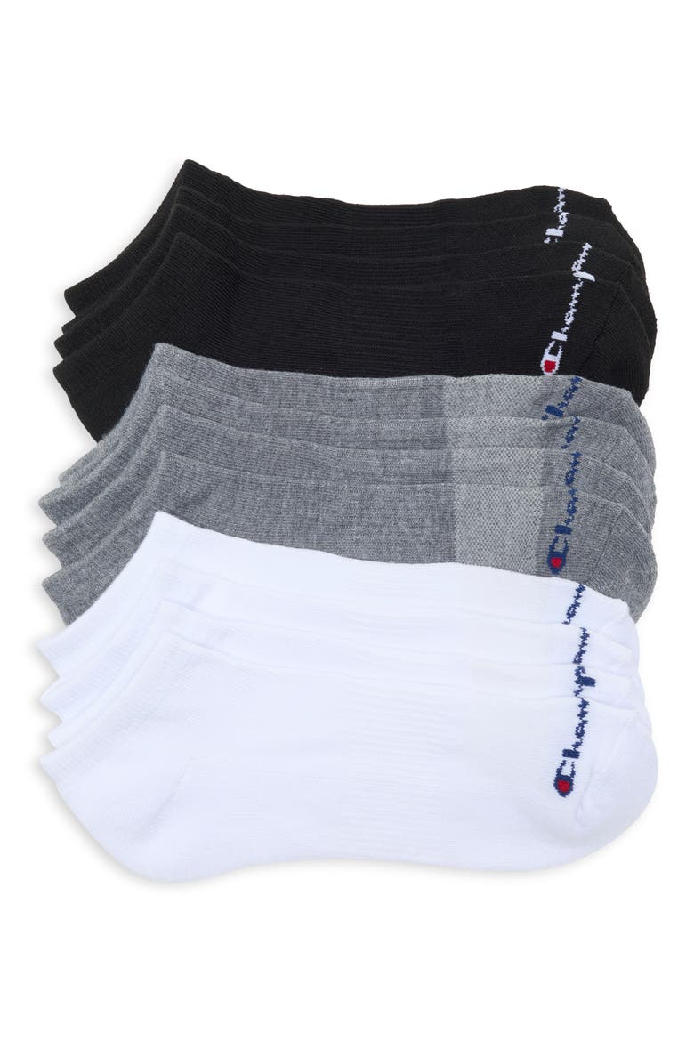 6-Pack Low Cut Cushion Socks, Main, color, MULTI WHITE/ GREY/ BLACK