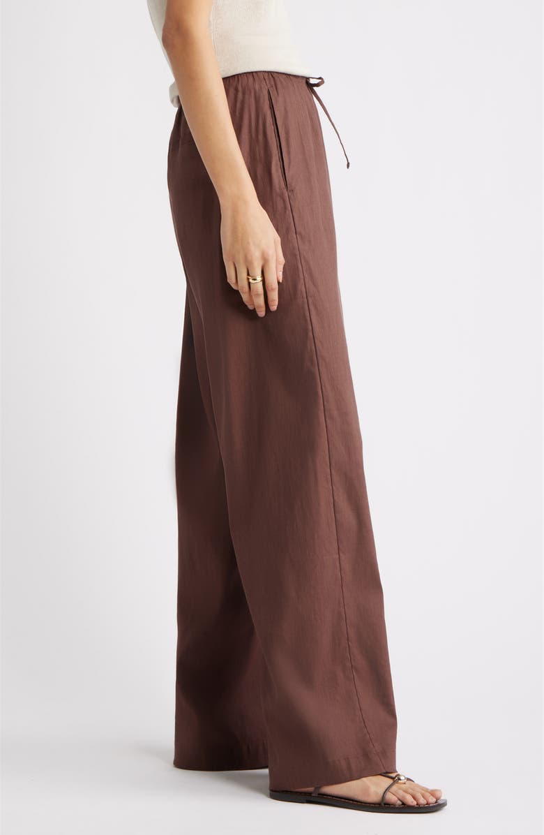 Nordstrom Linen Blend Drawstring Pants, Alternate, color, Brown Roast