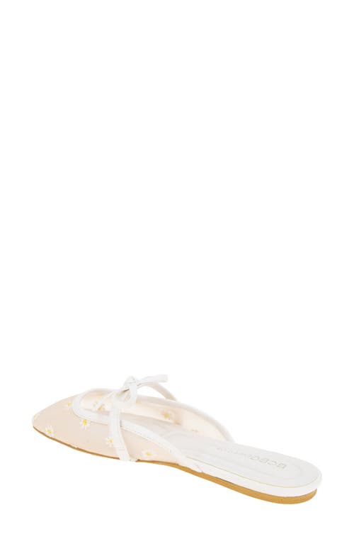 Bcbgeneration Hildana Bow Mule In White Daisy