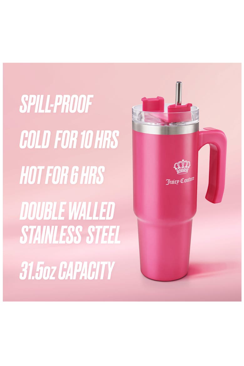 31.5-Ounce Stainless Steel Tumbler, Alternate, color, HOT PINK