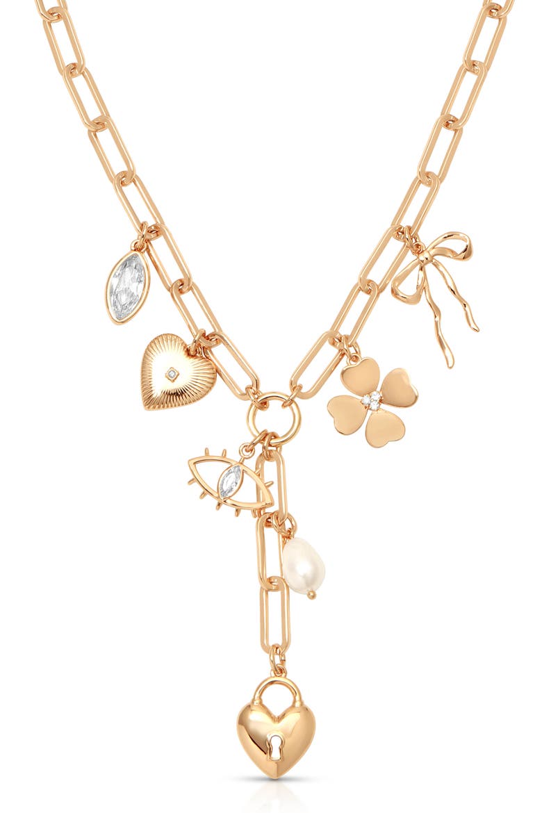 Charmed Y-Necklace, Main, color, GOLD