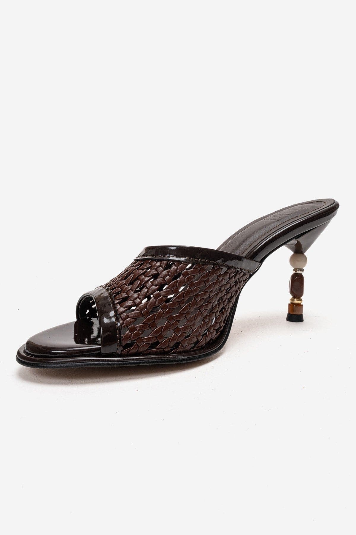 Selvian Woven Stiletto Sandal, Alternate, color, Brown