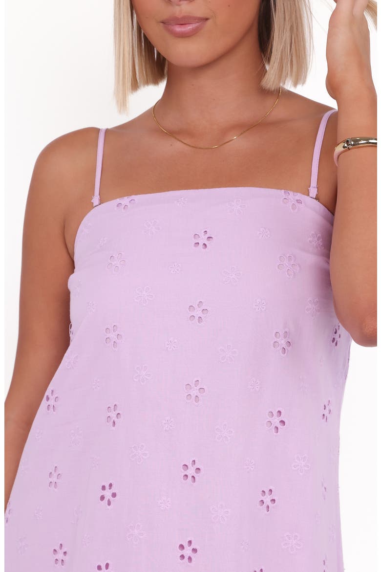 Narcissa Eyelet Sleeveless Midi Dress, Alternate, color, LILAC