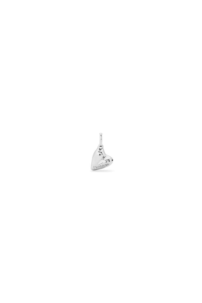 Sterling Silver-Plated Heart Shaped Charm, Main, color, Silver