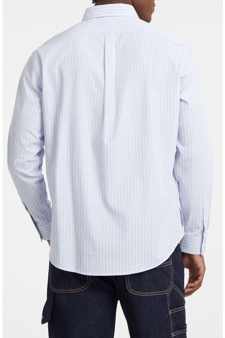 Regular Fit Stripe Cotton Button-Up Shirt, Alternate, color, MEDIUM BLUE