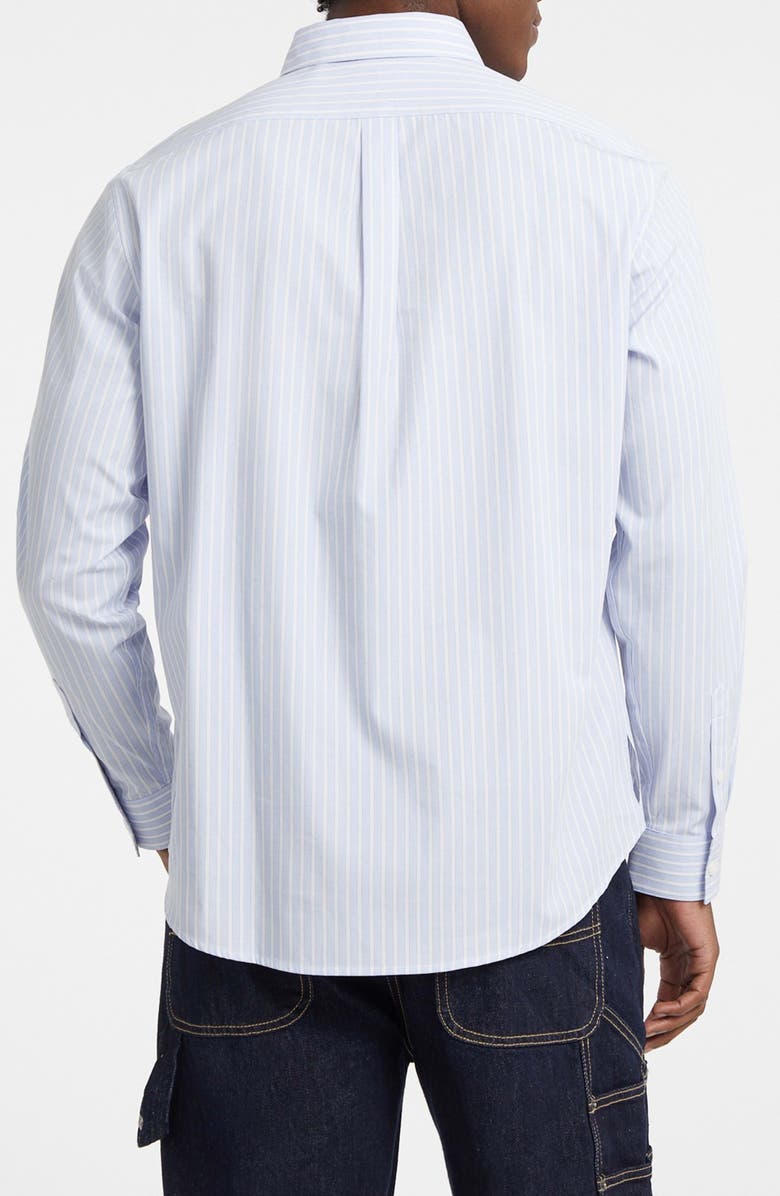 GUESS JEANS Regular Fit Stripe Cotton Button-Up Shirt, Alternate, color, Medium Blue