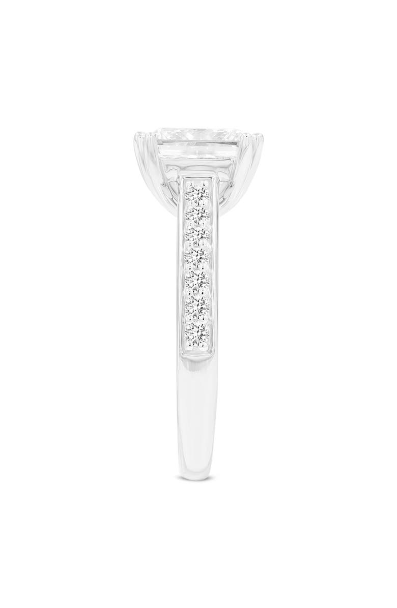 LuvMyJewelry Kalina 14K White Gold Princess Cut Lab Grown Diamond Engagement Ring - 3 Ct, Alternate, color, 14K White Gold