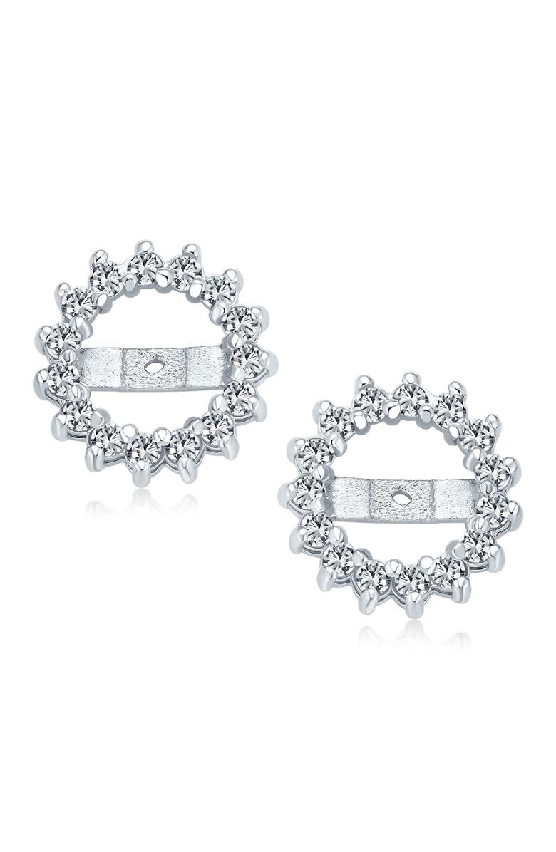 BLING JEWELRY CZ Stud & Halo Jacket Earrings, Alternate, color, 