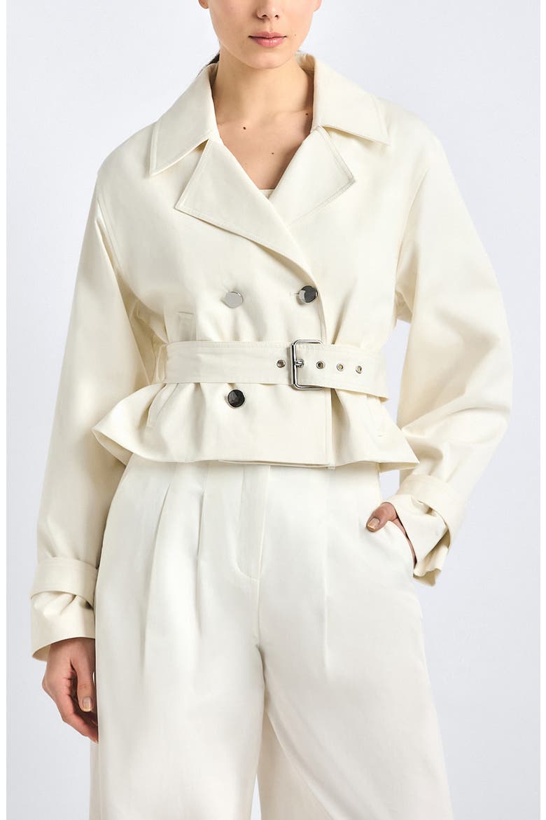 Renata Stretch Cotton Blend Crop Trench Jacket (Women) | Nordstrom