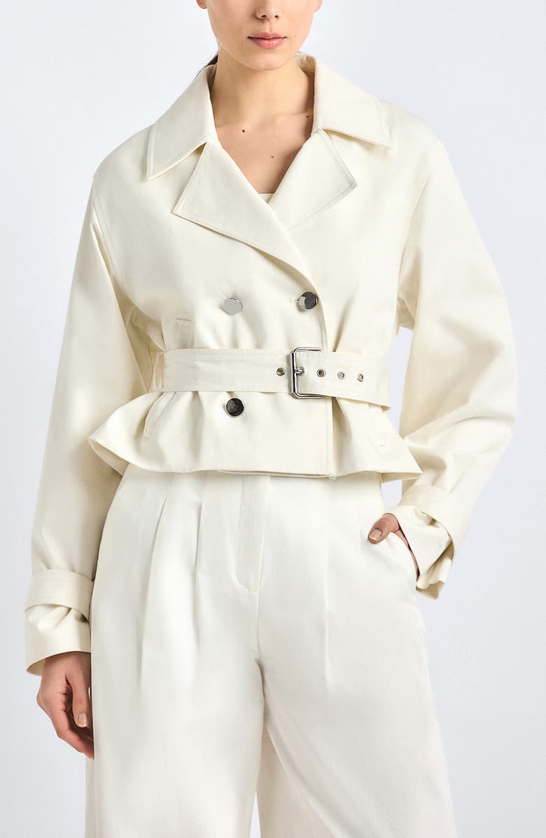 Derek Lam 10 Crosby Renata Stretch Cotton Blend Crop Trench Jacket, Main, color, 
