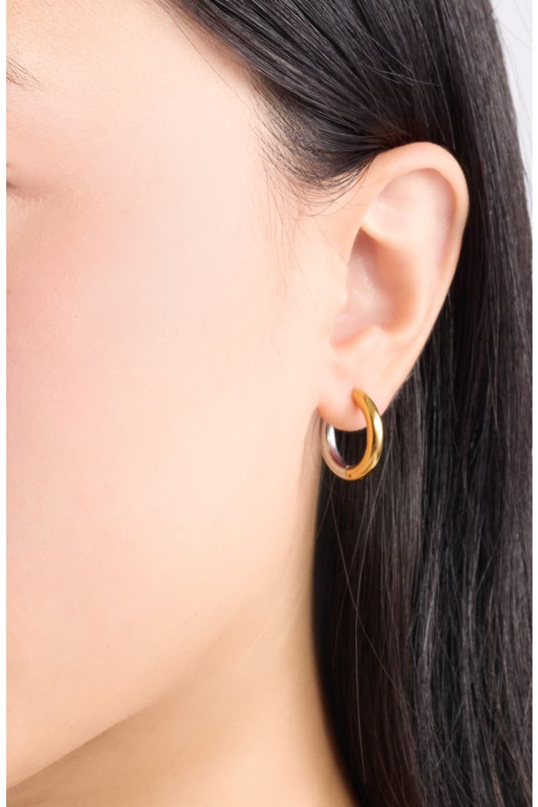 Layla Mixed Metal Huggie Hoop Earrings, Alternate, color, GOLD