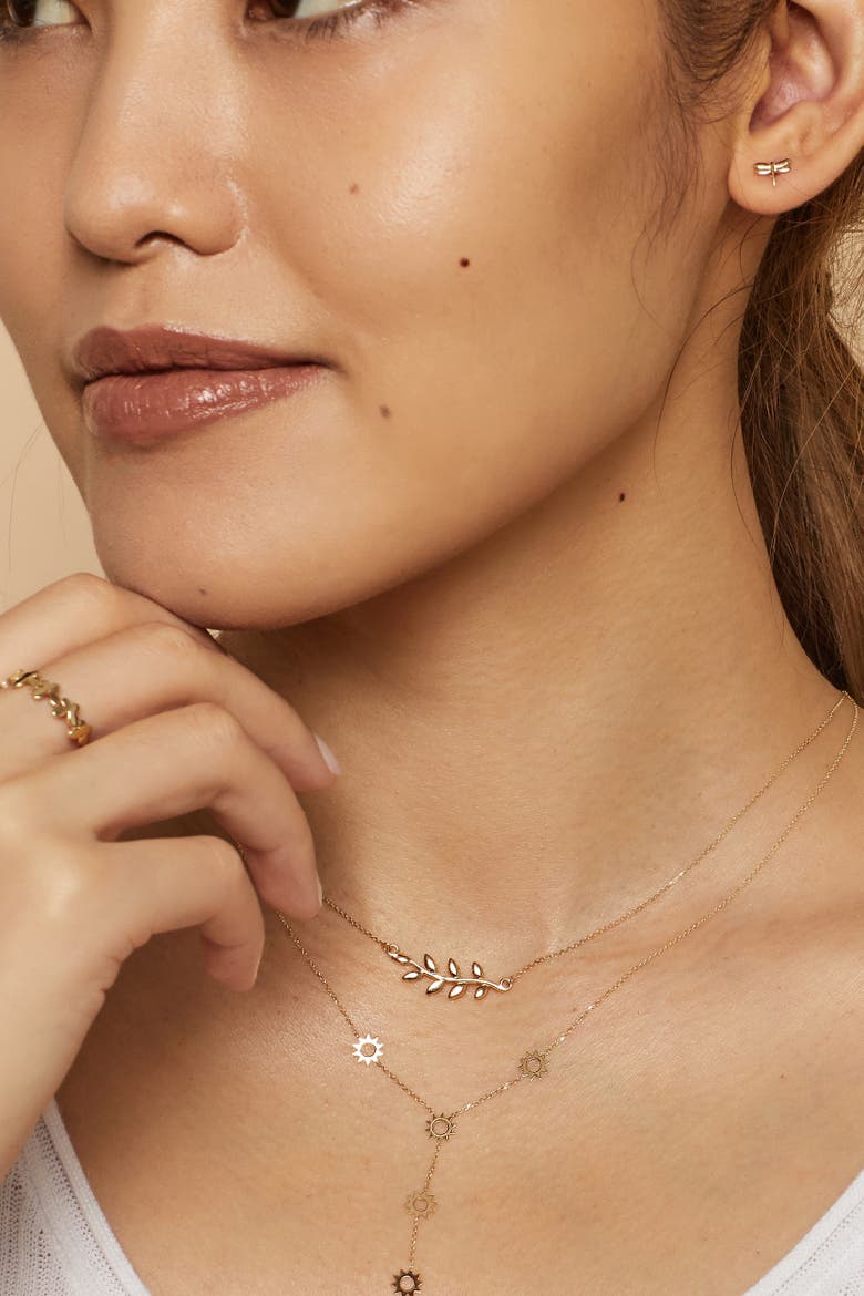 14K Yellow Gold Peace and Love Necklace, Alternate, color, Yellow Gold