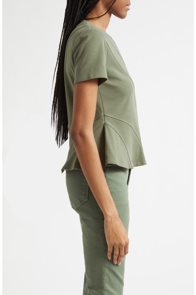 Syverin Stretch Cotton Peplum T-Shirt, Alternate, color, STONE ARMY