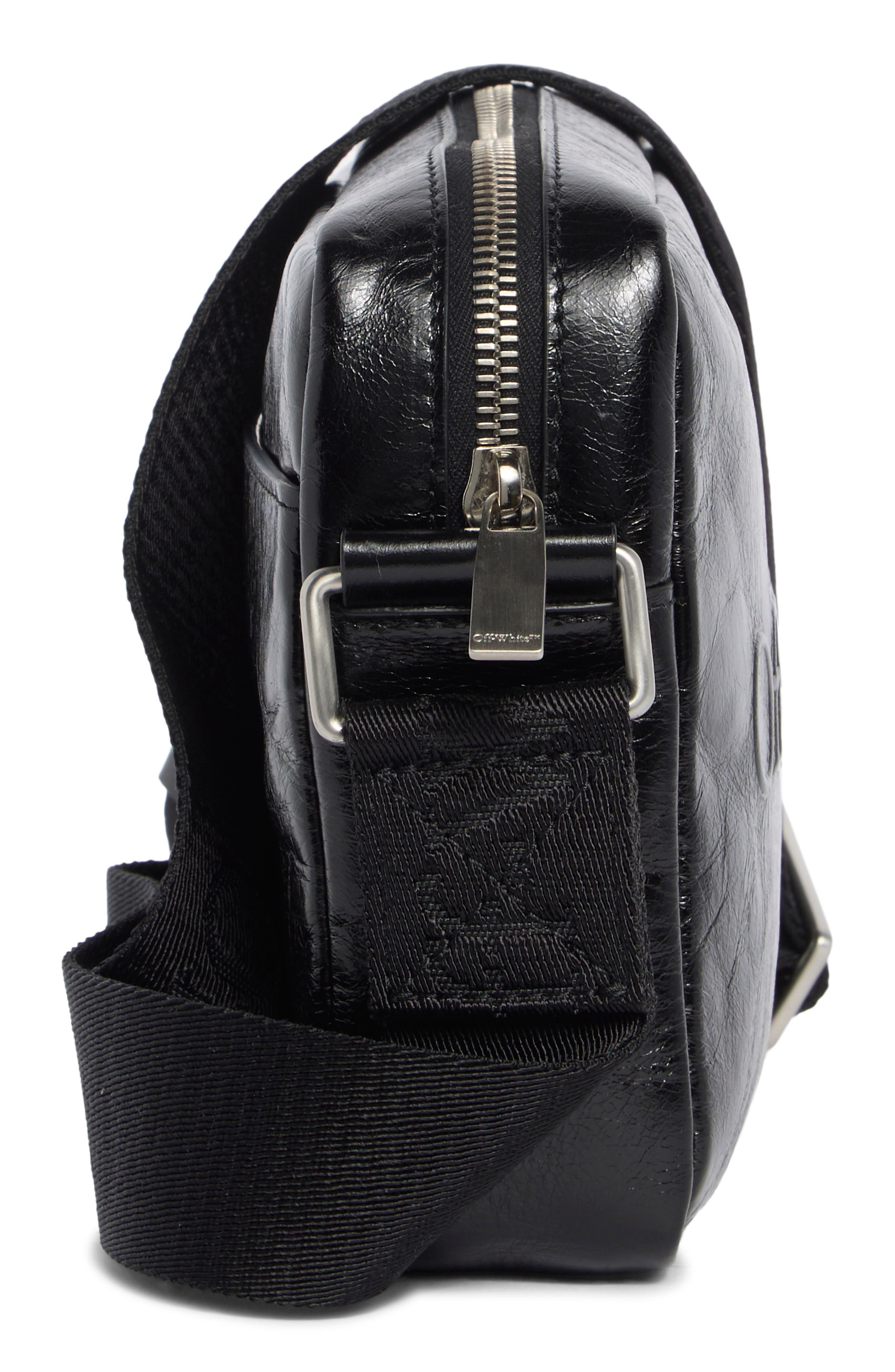 Off-White Bookish Leather Camera Bag, Alternate, color, 