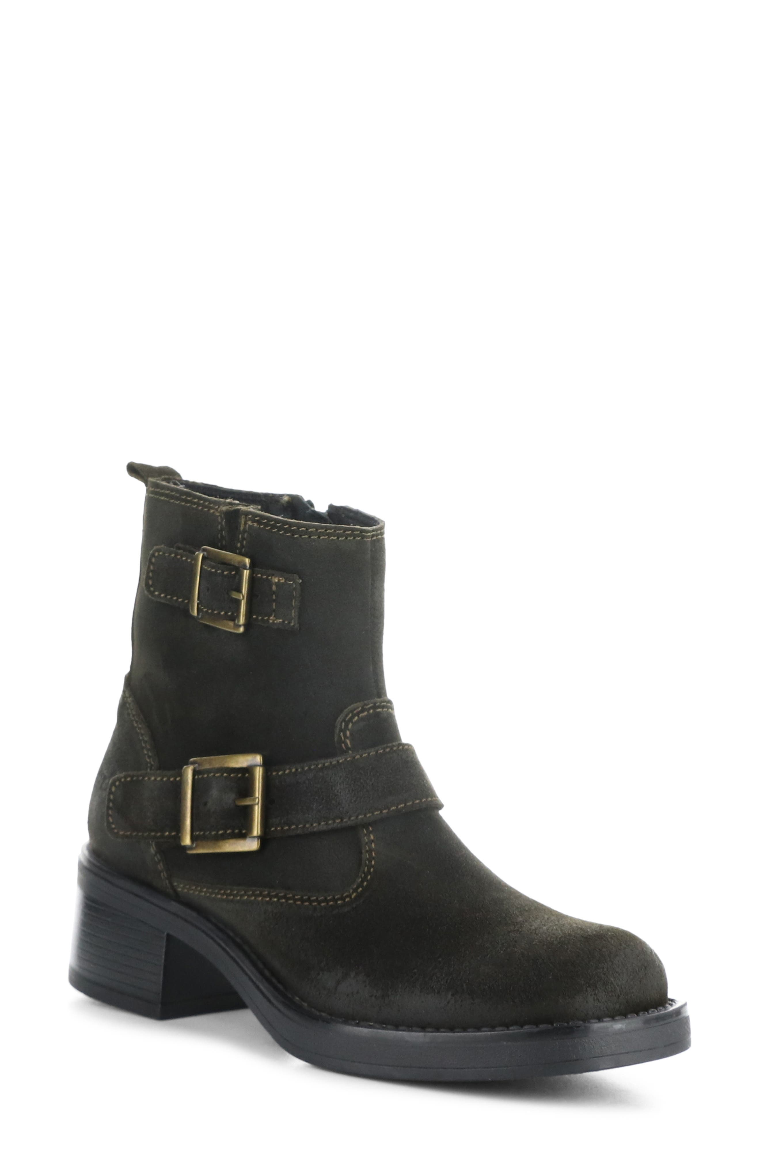 Bos. & Co. Grata Waterproof Buckle Bootie, Main, color, Olive