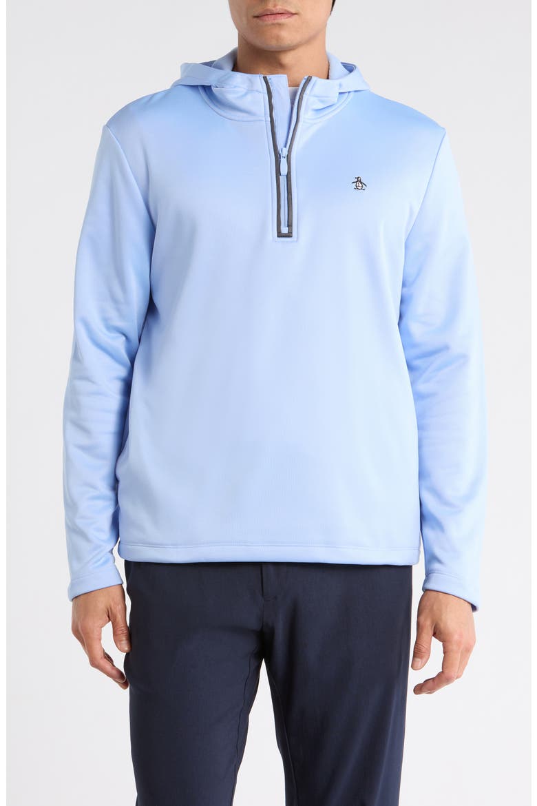 Long Sleeve Half-Zip Fleece Pullover Hoodie, Main, color, BABY BLUE JAY