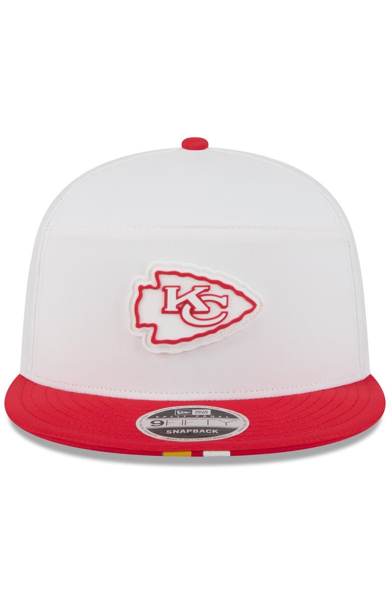New Era Men's New Era White/Red Kansas City Chiefs 2025 NFL Training Camp Split Panel 9FIFTY Snapback Hat, Alternate, color, White