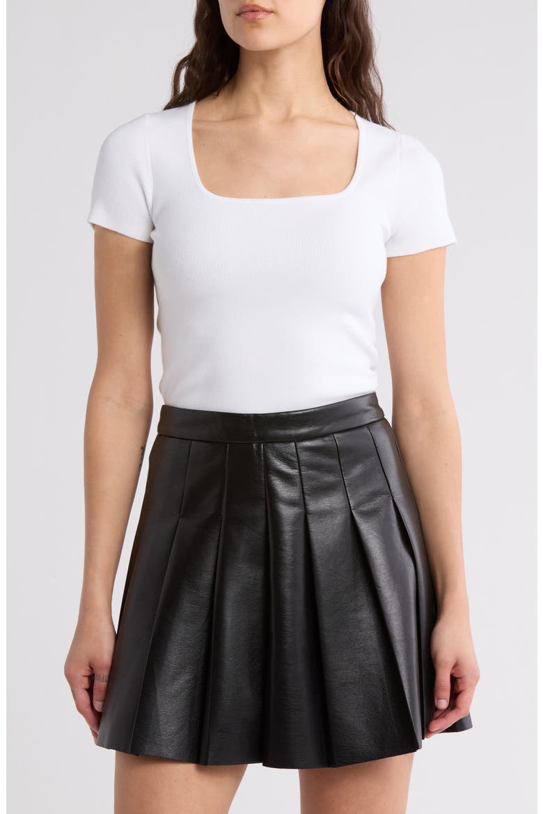 Compact Short Sleeve Sweater, Main, color, WHITE