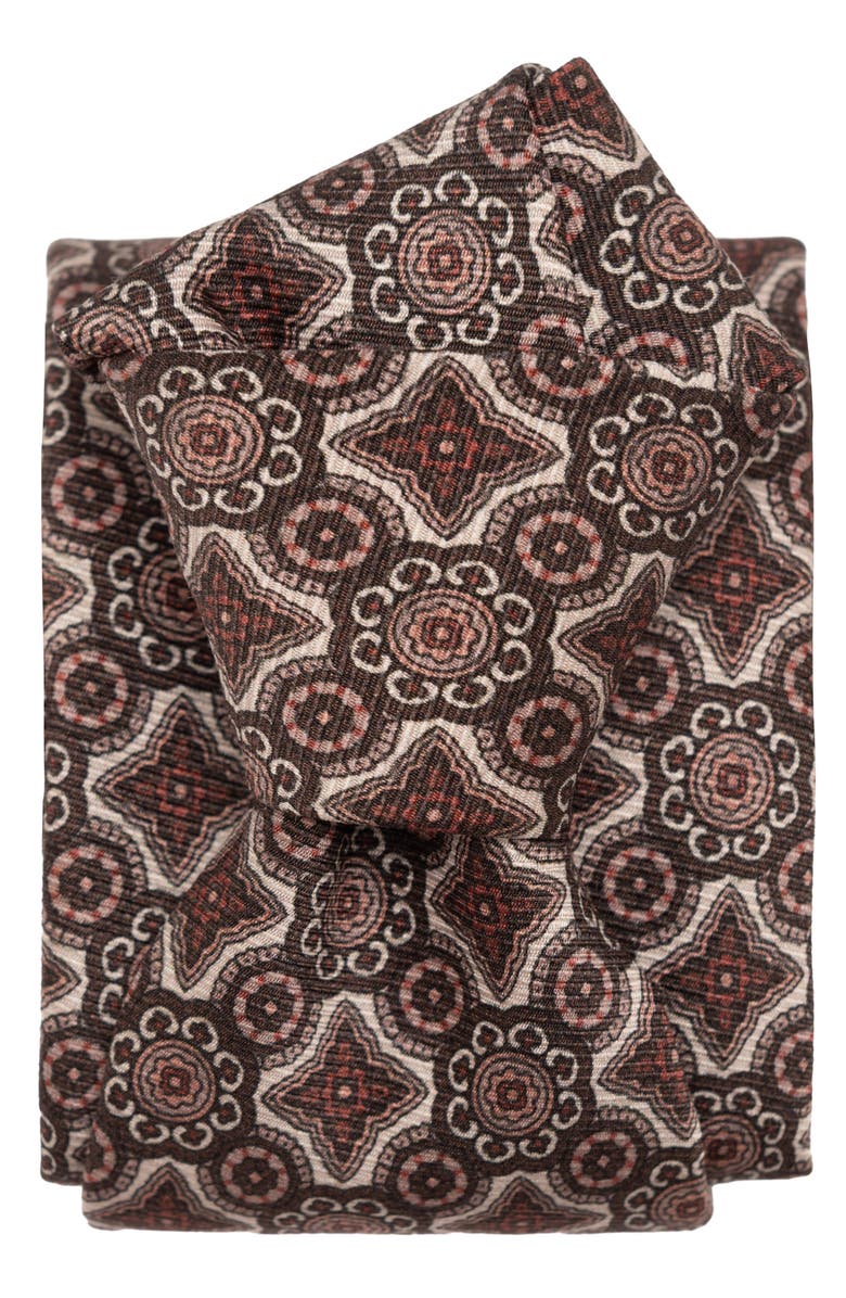 Elizabetta Lorenzo - Printed Madder Silk Tie for Men, Alternate, color, Brown And Blush