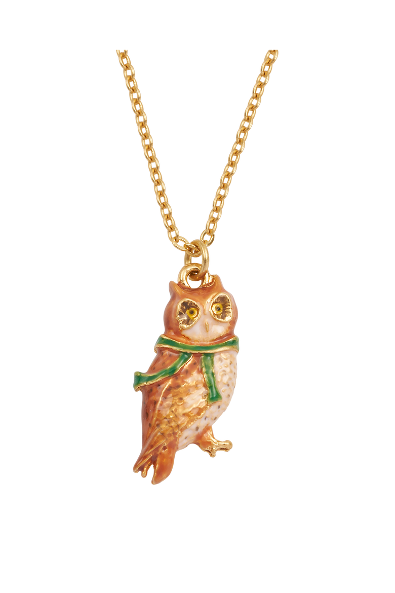 Cosy Owl Gold Chain Necklace, Alternate, color, Gold