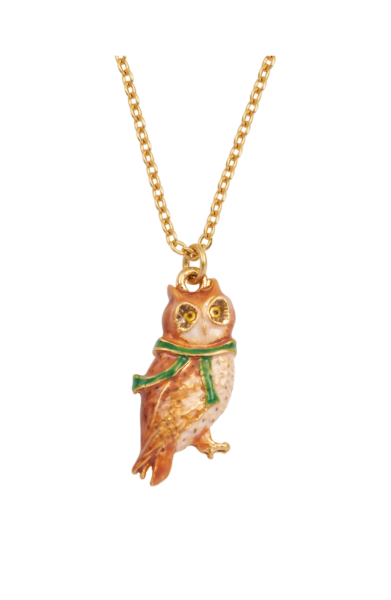 Fable England Cosy Owl Gold Chain Necklace, Alternate, color, Gold