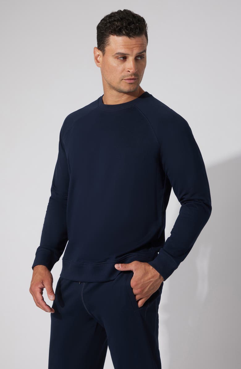 90 DEGREE BY REFLEX Mini Zurry Reunion Crewneck Sweatshirt, Alternate, color, True Navy