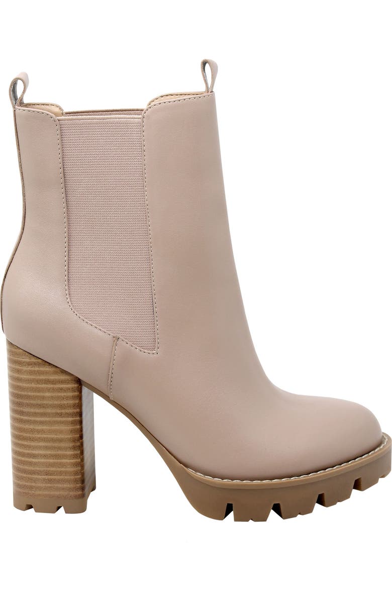 Charles David Gambit Lug Sole Chelsea Boot, Alternate, color, Nude Leather
