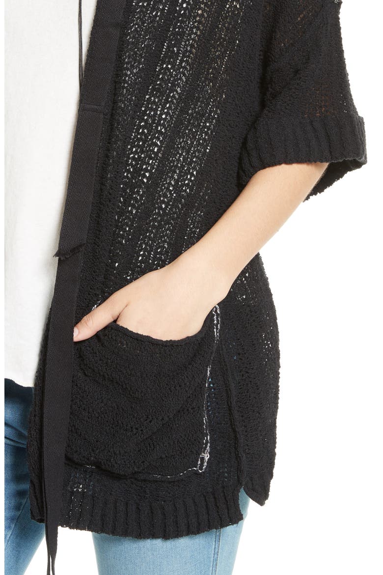 Beach Cardigan, Alternate, color, BLACK