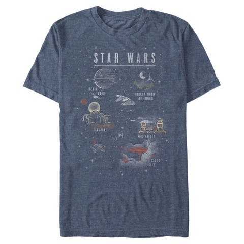 Men's Star Wars Cartoon Map Quest  Graphic T-Shirt