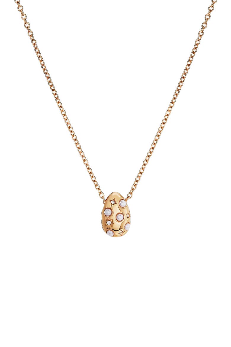 Pearl and Crystal Pendant Necklace, Main, color, Pearl