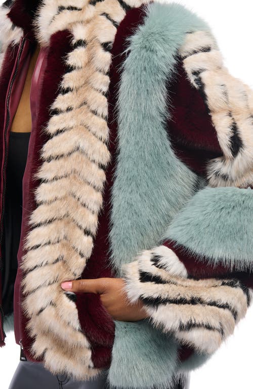 Azalea Wang Inez Faux Fur Jacket In Blue