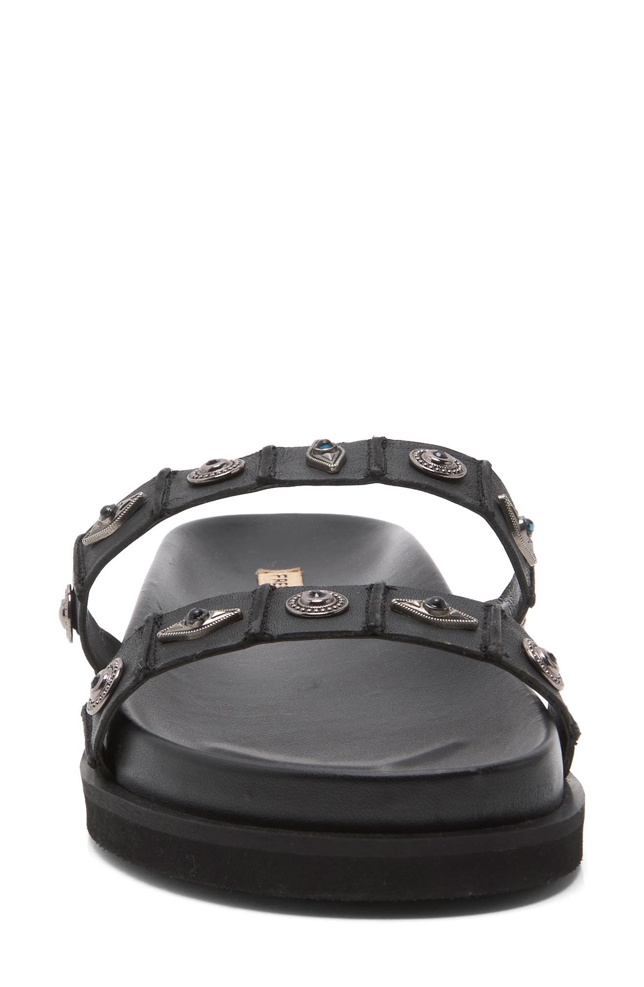 Free People Findings Slide Sandal, Alternate, color, Black Tide Leather
