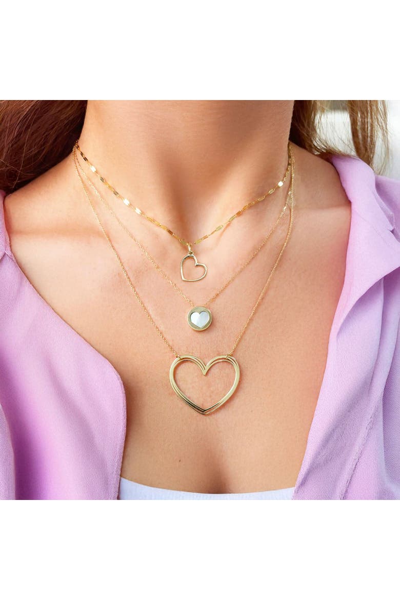 Mini Gold Heart Charm, Alternate, color, Yellow Gold
