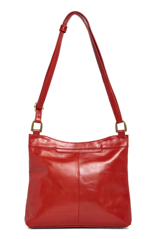 Hobo Cambel Leather Crossbody Bag In Red