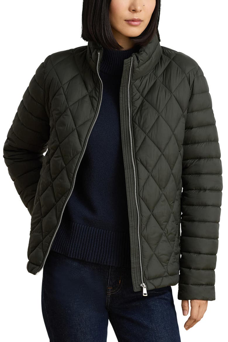 Mixed Quilted Puffer Jacket, Main, color, LODEN