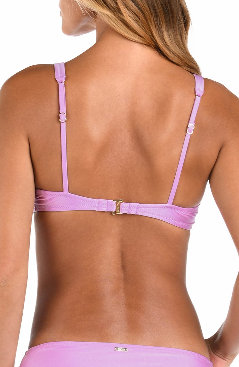L'AGENCE Lexie Metallic Bikini Top, Alternate, color, Light Violet