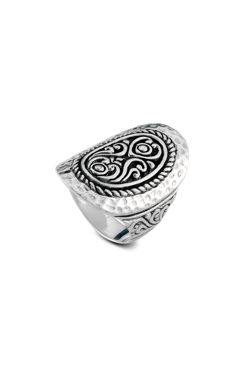 Sterling Silver Elongated Design Ring, Main, color, SILVER