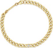 Zoë Chicco Floating Diamond Bezel Curb Chain Bracelet