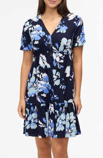Tiered Linen Blend Dress
