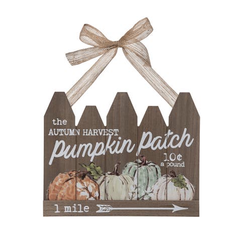 Wood Multicolored Harvest Fencepost Pumpkin Patch Decor